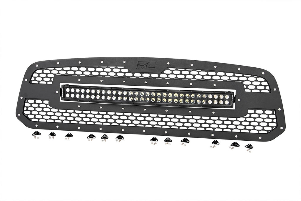 Mesh Grille | 30" Dual Row LED | Black | Ram 1500 2WD/4WD (13-18 & Classic) Rough Country