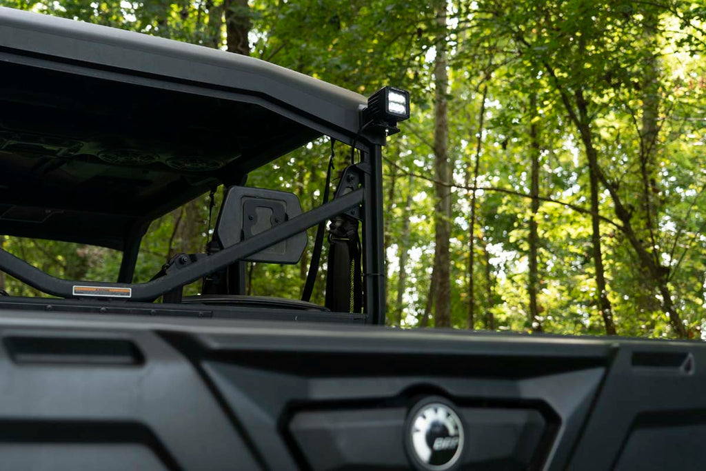LED Light | Cab Mount | 2" Black Pair | Flood | Can-Am Defender HD 5/HD 8/HD 9/HD 10 Rough Country