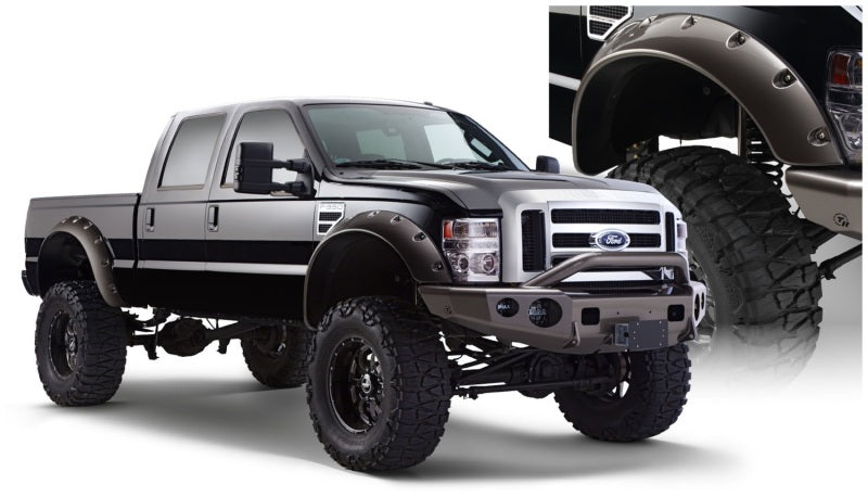 Bushwacker 08-10 Ford F-250 Super Duty Cutout Style Flares 2pc - Black Bushwacker