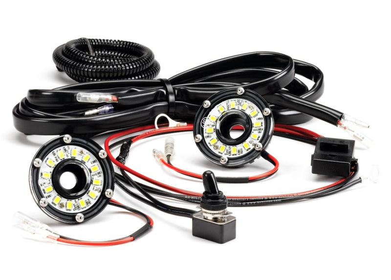 KC HiLiTES Cyclone 2in. LED Universal Under Hood Lighting Kit (Incl. 2 Cyclone Lights/Switch/Wiring) KC HiLiTES