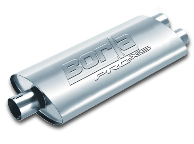 Borla Universal Center/Dual Oval 2.5in In/Dual 2.5in Out 19in x 4in x 9.5in Notched PRO-XS Muffler Borla