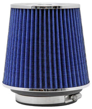 Load image into Gallery viewer, K&amp;N Universal Air Filter Chrome Round Tapered Blue - 4in Flange ID x 1.125in Flange Length x 5.5in H K&amp;N Engineering
