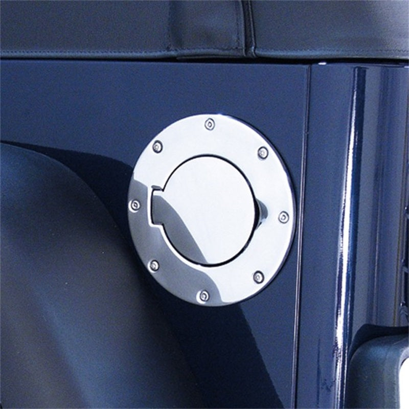 Rugged Ridge 97-06 Jeep Wrangler TJ Stainless Steel Non-Locking Gas Cap Door Rugged Ridge
