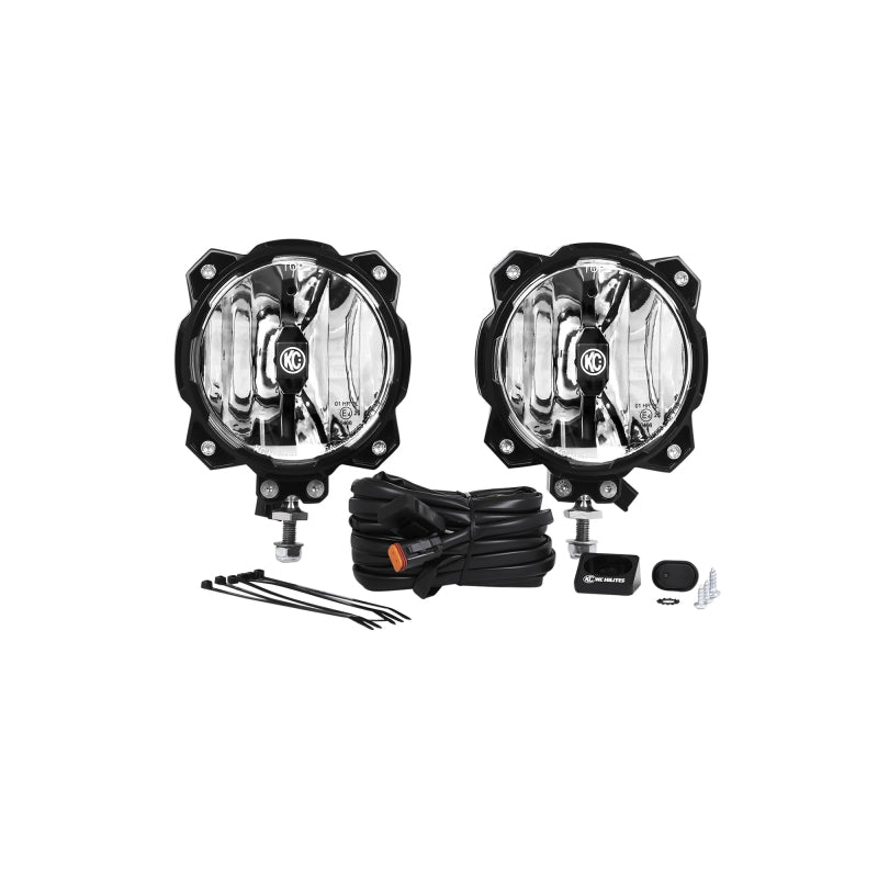 KC HiLiTES 6in. Pro6 Gravity LED Light 20w Single Mount Wide-40 Beam (Pair Pack System) KC HiLiTES