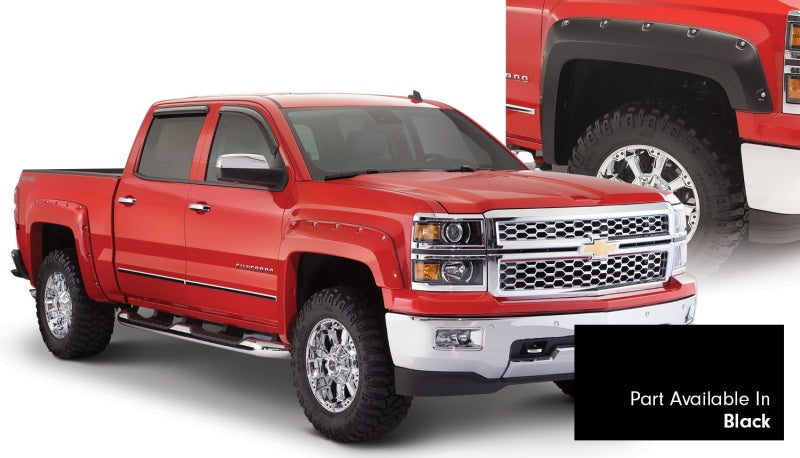 Bushwacker 16-18 Chevy Silverado 1500 Fleetside Pocket Style Flares 4pc 69.3in Bed - Black Bushwacker