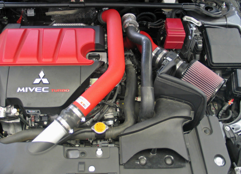 K&N 08-09 Mitsubishi Evo X Wrinkle Red Typhoon Short Ram Intake K&N Engineering