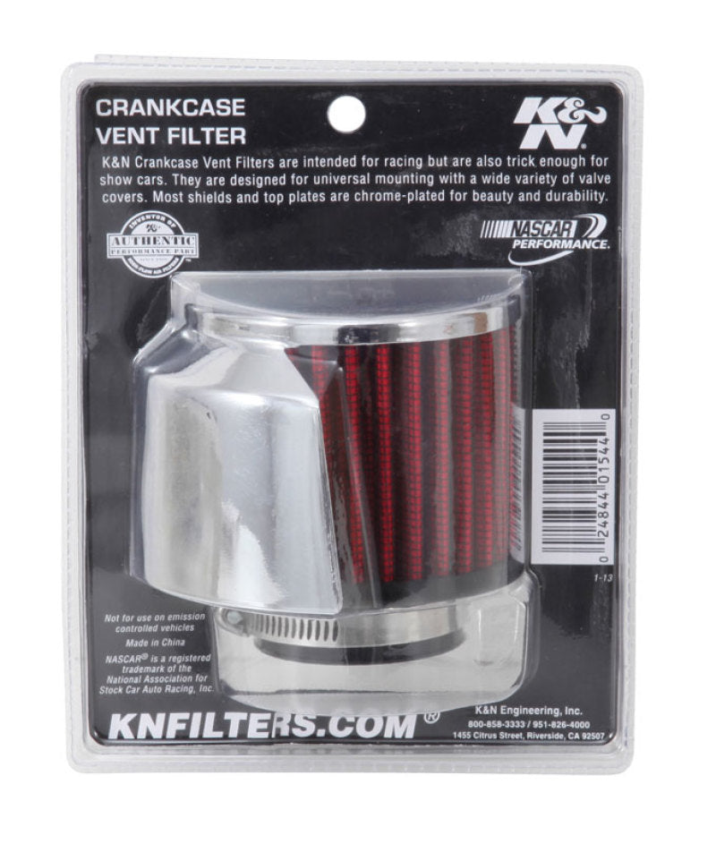 K&N 1.5in Flange ID x 3in OD x 2.5in Height Clamp On Crankcase Vent Filter K&N Engineering