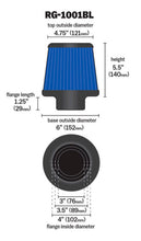 Load image into Gallery viewer, K&amp;N Universal Air Filter Chrome Round Tapered Blue - 4in Flange ID x 1.125in Flange Length x 5.5in H K&amp;N Engineering