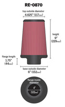 Load image into Gallery viewer, K&amp;N Universal Rubber Filter 4inch FLG / 6inch OD-B / 4-5/8inch OD-T / 9inch H K&amp;N Engineering