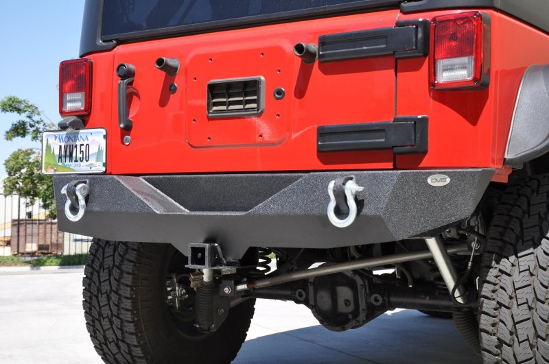 DV8 Offroad 07-18 Jeep Wrangler JK Steel Mid Length Rear Bumper DV8 Offroad