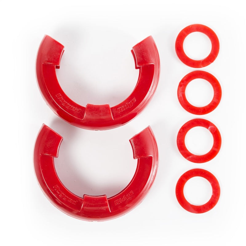 Rugged Ridge Red 7/8in D-Ring Isolator Kit Rugged Ridge