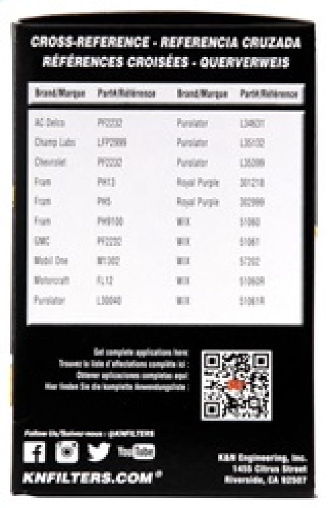 K&N Oil Filter OIL FILTER; AUTOMOTIVE K&N Engineering
