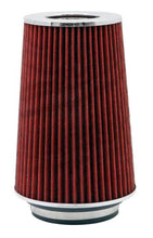 Load image into Gallery viewer, K&amp;N Universal Air Filter Chrome Round Tapered Red - 4in Flange ID x 1.125in Flange Length x 9.5in H K&amp;N Engineering