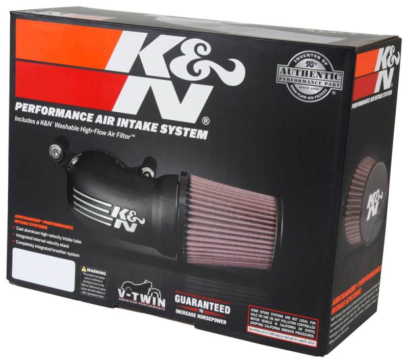K&N 01-17 Harley Davidson Softail / Dyna FI Performance Air Intake System Silver K&N Engineering
