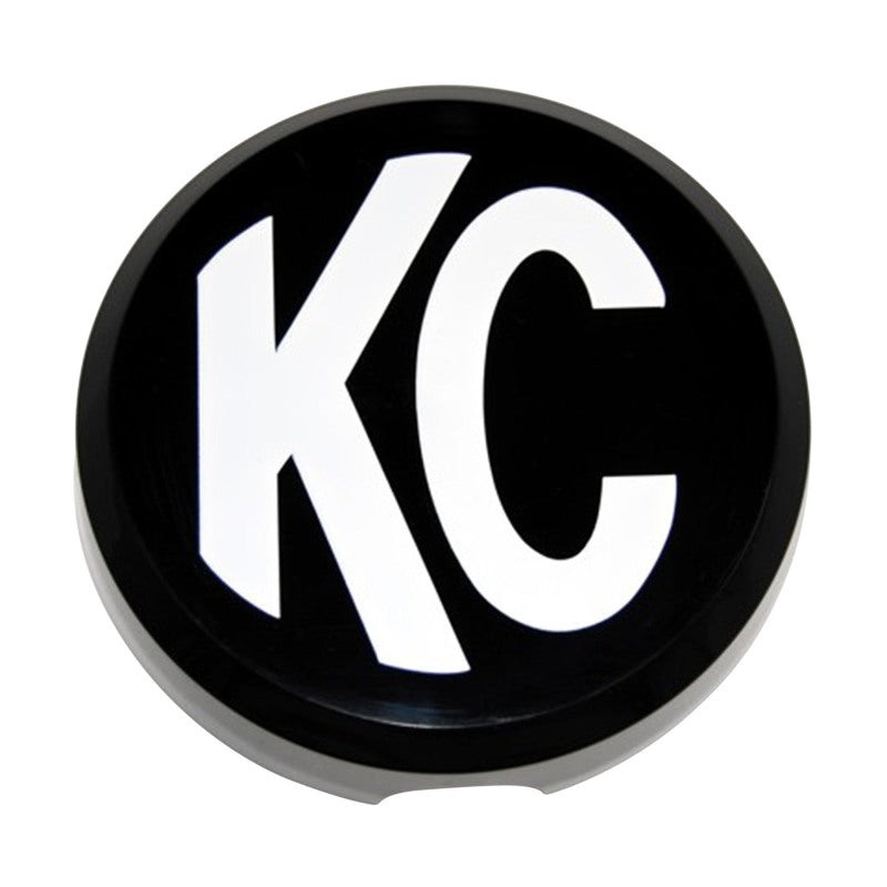 KC HiLiTES 6in. Round Hard Cover for Daylighter/SlimLite/Pro-Sport (Single) - Black w/White KC Logo KC HiLiTES