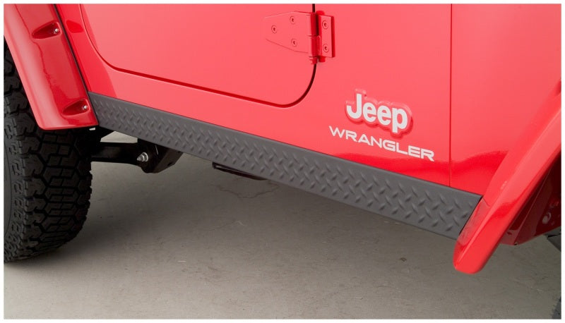 Bushwacker 97-06 Jeep Wrangler Trail Armor Side Rocker Panels - Black Bushwacker