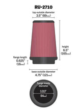 Load image into Gallery viewer, K&amp;N Universal Rubber Filter Round Tprd 3.313in Flange ID x 4.75in Base OD x 3.5in Top OD x 6.5in H K&amp;N Engineering
