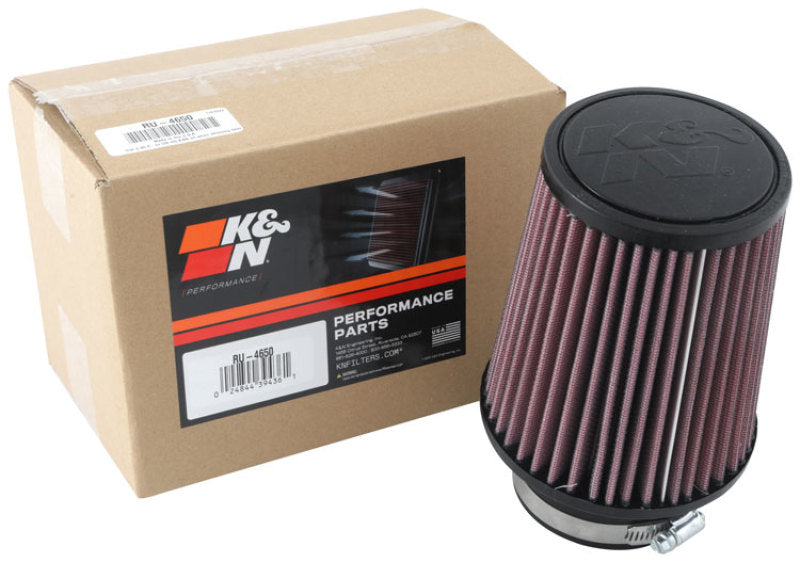 K&N Universal Clamp-On Air Filter 3in FLG 5in B 4in T 6in H K&N Engineering