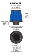 Load image into Gallery viewer, K&amp;N Universal Air Filter Chrome Round Tapered Blue - 4in Flange ID x 1.125in Flange Length x 5.5in H K&amp;N Engineering