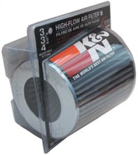 Load image into Gallery viewer, K&amp;N Universal Filter Chrome Round Tapered White - 4in Flange ID x 1.125in Flange Length x 5.5in H K&amp;N Engineering