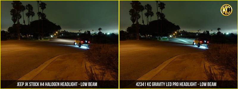 KC HiLiTES 07-18 Jeep JK (Not for Rubicon/Sahara) 7in. Gravity LED Pro DOT Headlight (Pair Pack Sys) KC HiLiTES