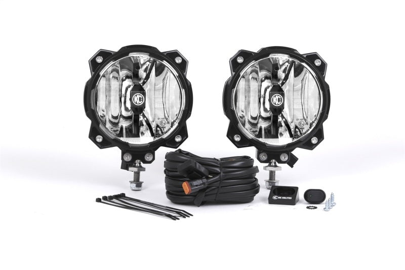 KC HiLiTES 6in. Pro6 Gravity LED Light 20w Single Mount SAE/ECE Driving Beam (Pair Pack System) KC HiLiTES