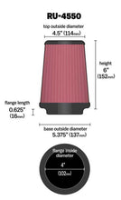 Load image into Gallery viewer, K&amp;N Universal Air Filter 4in Flange / 5-3/8in Base / 4-1/2in Top / 6in Height K&amp;N Engineering