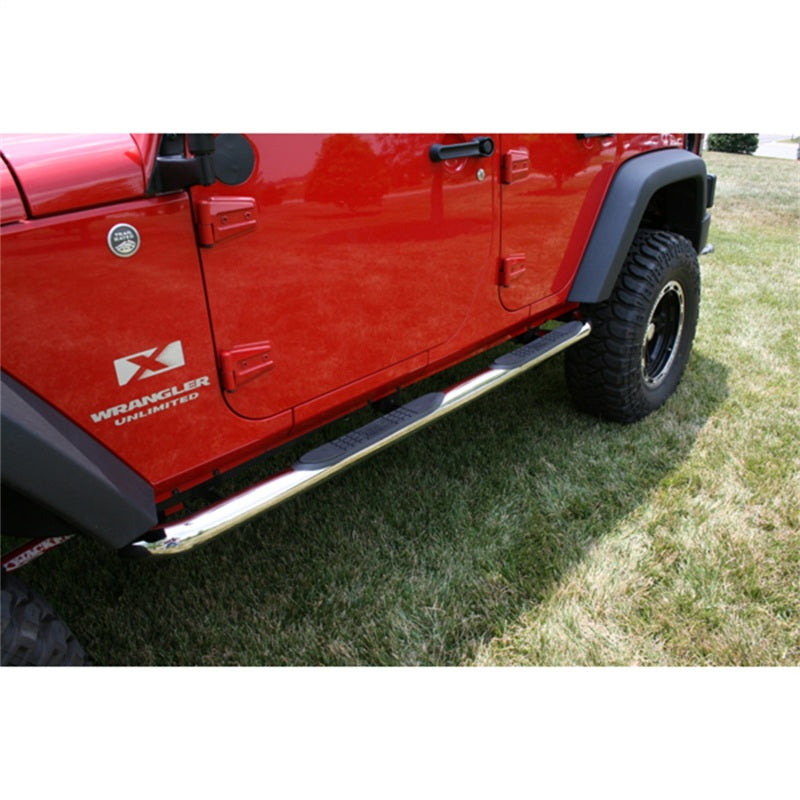 Rugged Ridge 3-In Round Side Step SS 07-18 Jeep Wrangler Unlimited JK Rugged Ridge
