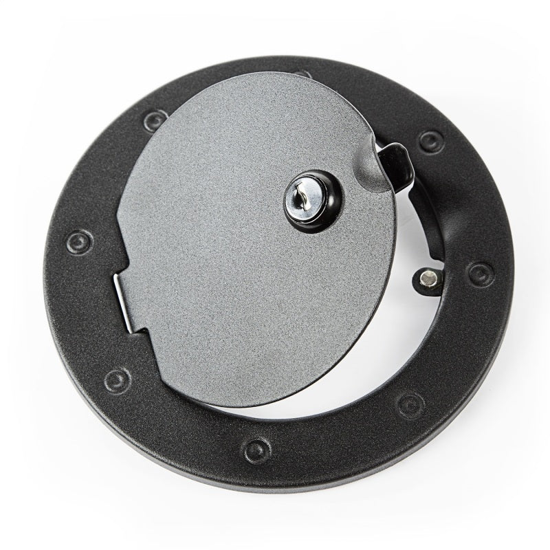 Rugged Ridge 07-18 Jeep Wrangler JK Textured Black Locking Gas Cap Door Rugged Ridge