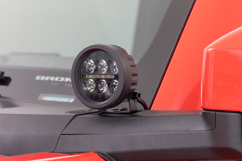 LED Light Kit | Ditch Mount | 3.5" Black Round Pair | Amber DRL | Ford Bronco (21-23) Rough Country
