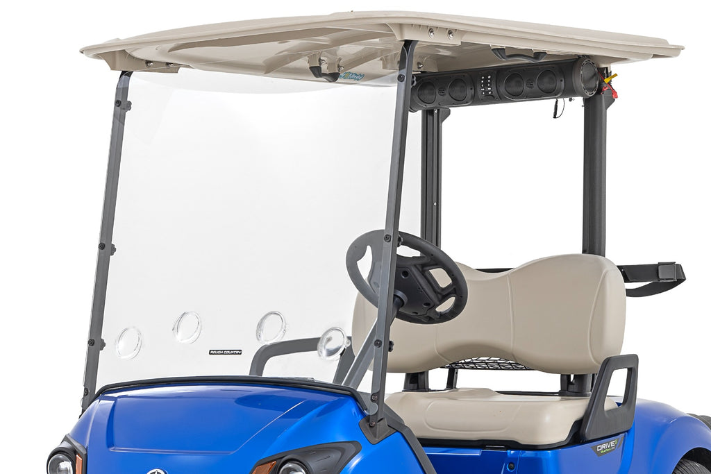 Vented Full Windshield | Scratch Resistant | Yamaha Drive2 Golf Cart Rough Country