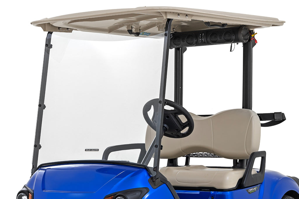 Full Windshield | Scratch Resistant | Yamaha Drive2 Golf Cart Rough Country