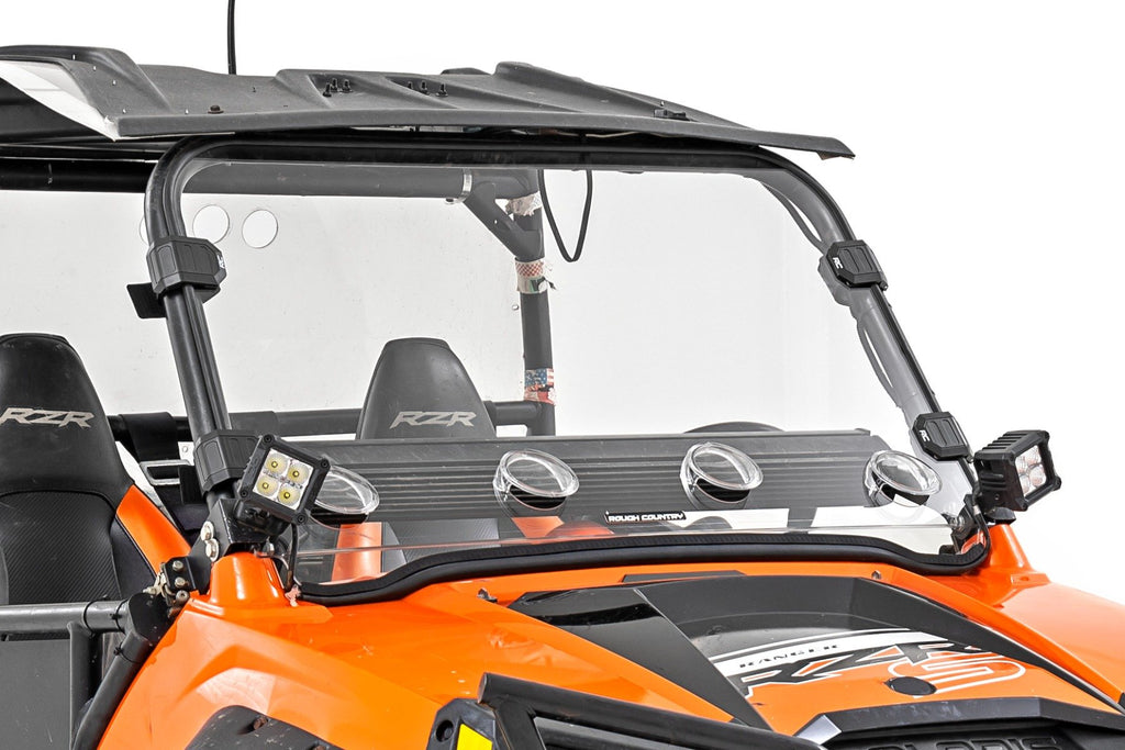 Vented Full Windshield | Scratch Resistant | Polaris RZR 800 Rough Country