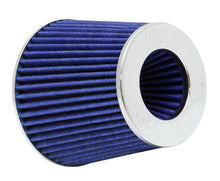 Load image into Gallery viewer, K&amp;N Universal Air Filter Chrome Round Tapered Blue - 4in Flange ID x 1.125in Flange Length x 5.5in H K&amp;N Engineering