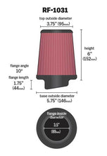 Load image into Gallery viewer, K&amp;N Round Tapered Universal Air Filter 3.5in Flange ID / 5.75in Base OD / 3.75in Top OD / 6in H K&amp;N Engineering