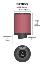 Load image into Gallery viewer, K&amp;N Universal Rubber Filter 3 inch 5 Degree FLG 4 1/2 inch OD 4 inch Height K&amp;N Engineering