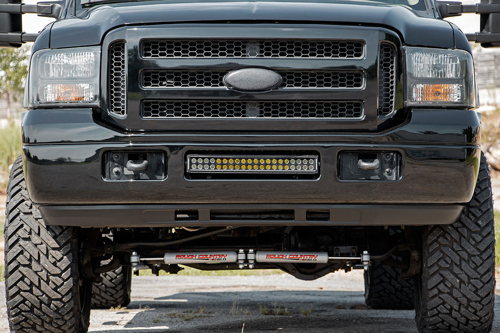 LED Light Kit | Bumper Mount | 20" Chrome Dual Row | Amber DRL | Ford Super Duty (05-07) Rough Country