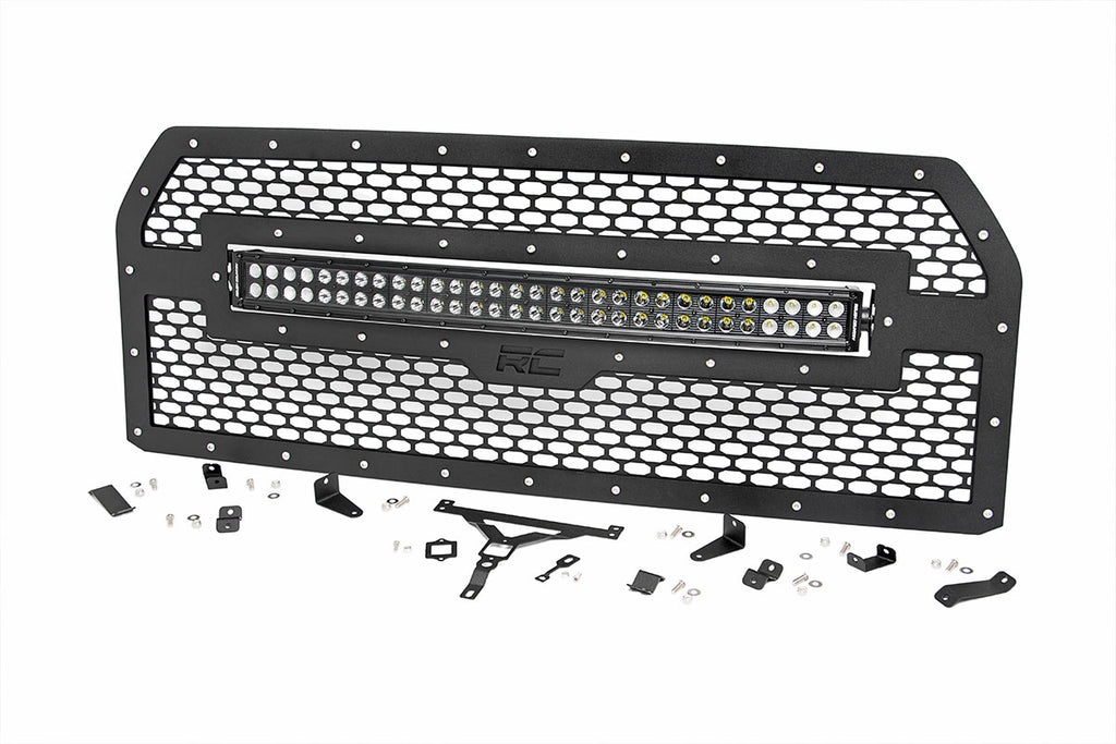 Mesh Grille | 30" Dual Row LED | Black | Ford F-150 2WD/4WD (15-17) Rough Country