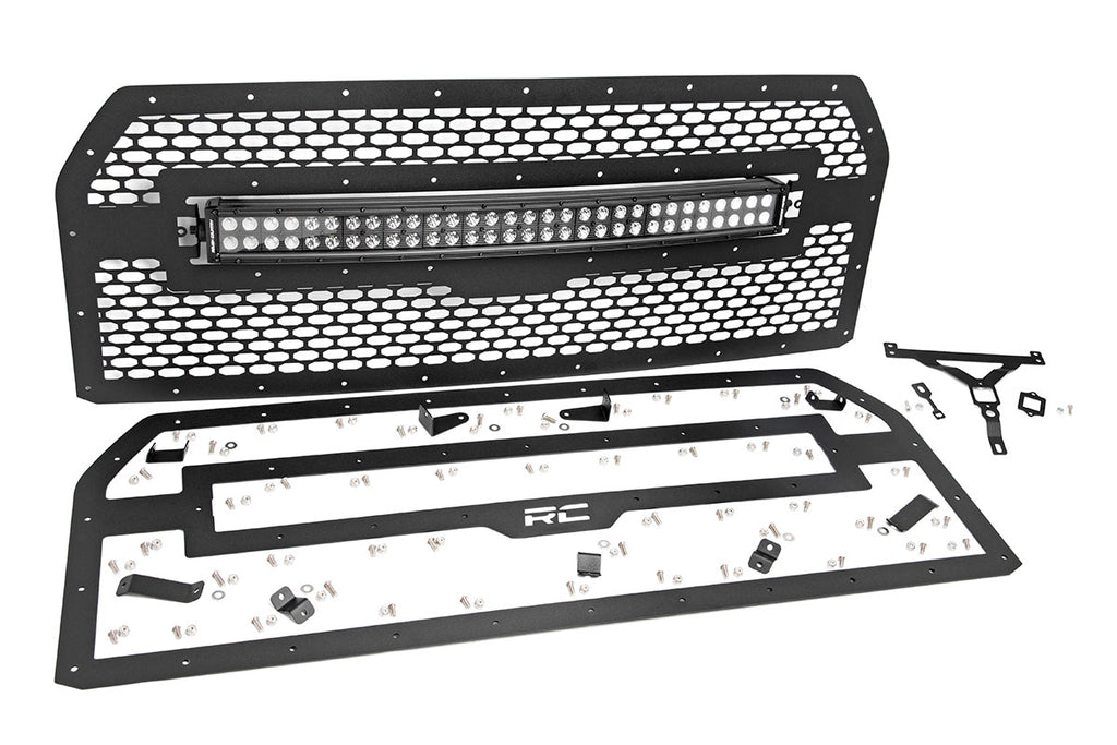 Mesh Grille | 30" Dual Row LED | Black | Ford F-150 2WD/4WD (15-17) Rough Country
