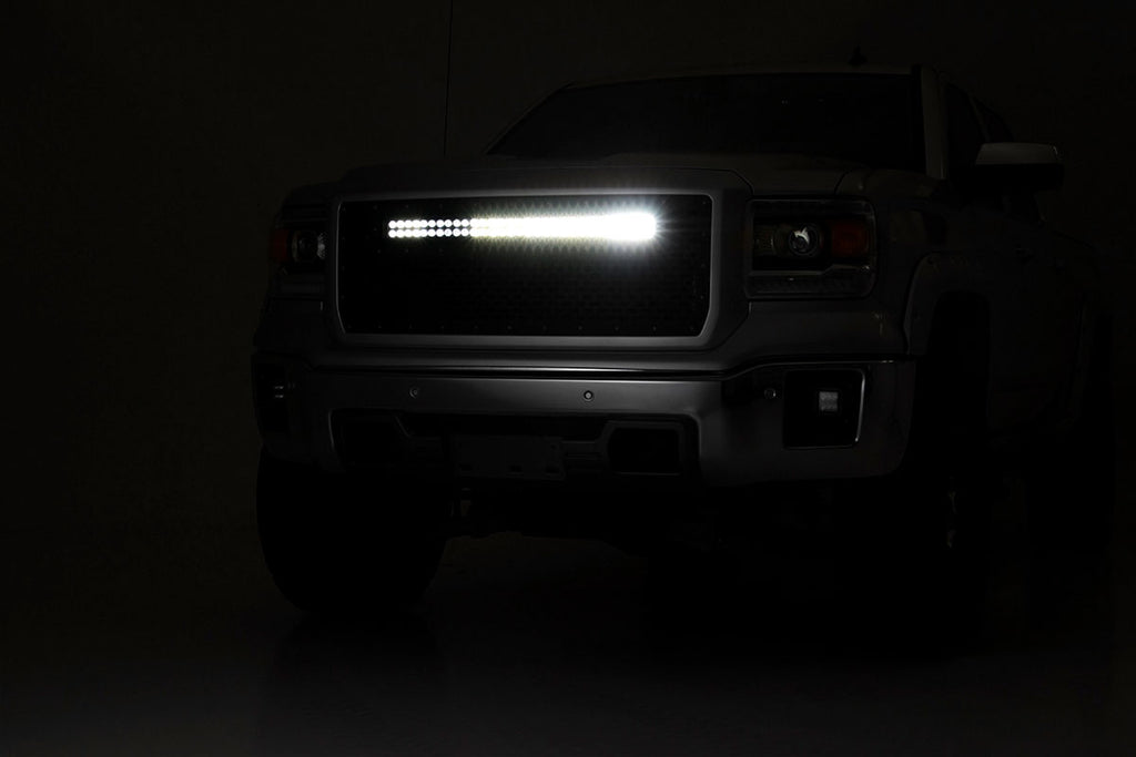 Mesh Grille | 30" Dual Row LED | Black | GMC Sierra 1500 (14-15) Rough Country