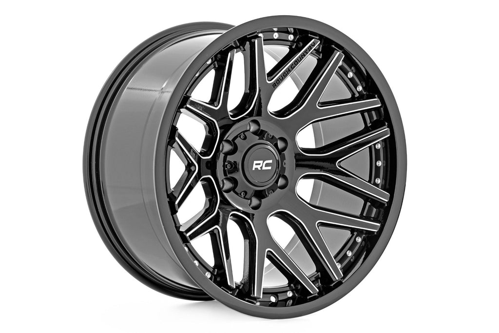 Rough Country 95 Series Wheel | Machined One-Piece | Gloss Black | 20x10 | 5x4.5 | -19mm Rough Country