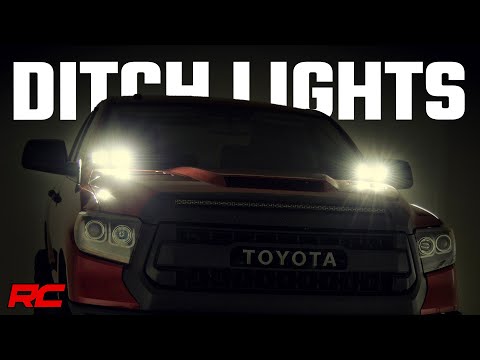 LED Light Kit | Ditch Mount | Dual 2" Black Pairs | Flood | Toyota Tundra (14-21) Rough Country
