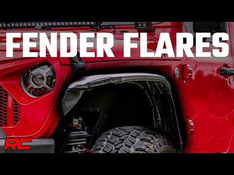 High Clearance LED Flat Fender Flare Kit | UV Treated | | Jeep Wrangler JL (18-23) Rough Country