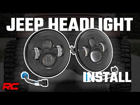 Headlights | DRL Halo LED | 7" | Jeep Wrangler TJ 4WD (1997-2006) Rough Country