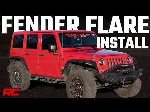 High Clearance LED Flat Fender Flare Kit | UV Treated | Jeep Wrangler JK (07-18) Rough Country