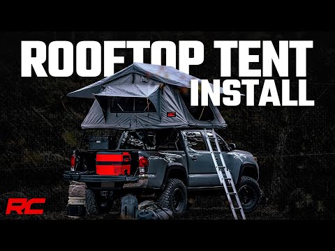 Roof Top Tent | Rack Mount | 12 Volt Accessory w/Ladder Extension & LED Light Kit Rough Country