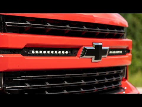 LED Light Kit | Grille Mount | 10" Black Slimline Pair | Chevy Silverado 1500 (19-23) Rough Country
