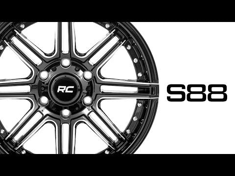 Rough Country 88 Series Wheel | One-Piece | Gloss Black | 22x10 | 8x180 | -19mm Rough Country
