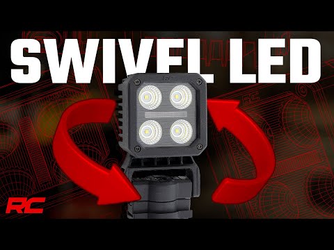LED Light Pair | 2 Inch Square | Flood | Swivel Mount Rough Country