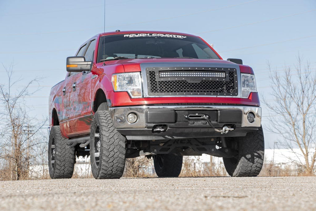 Mesh Grille | 30" Dual Row LED | Chrome | White DRL | Ford F-150 (09-14) Rough Country
